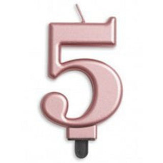Rose Gold Number Candle - BAM Party and Events