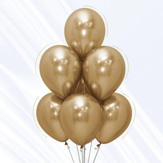 30cm Reflex Gold Latex Balloon - BAM Party and Events