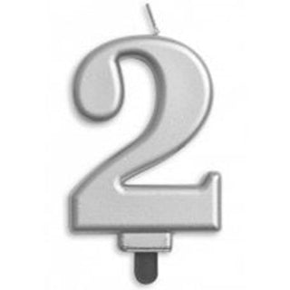 Silver Number Candle - BAM Party and Events