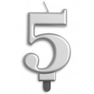 Silver Number Candle - BAM Party and Events