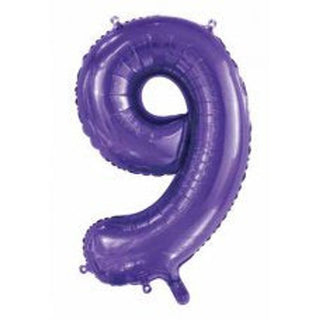 Giant Purple Number Foil Balloon - BAM Party and Events