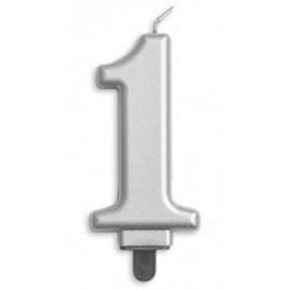 Silver Number Candle - BAM Party and Events
