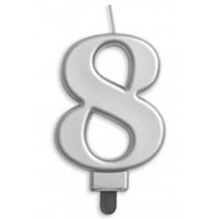 Silver Number Candle - BAM Party and Events