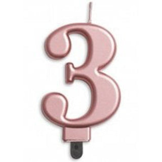 Rose Gold Number Candle - BAM Party and Events
