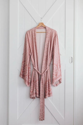 Daisy Kimono Robe Dusty Pink - BAM Party and Events