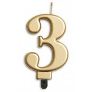 Gold Number Candle - BAM Party and Events