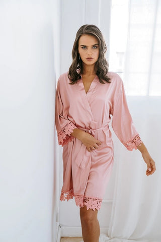 Lilah Robe - Dusty Rose - BAM Party and Events