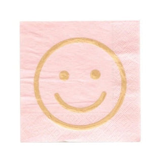 Oh Happy Day Blush Smiley Face Cocktail Napkins