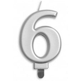 Silver Number Candle - BAM Party and Events
