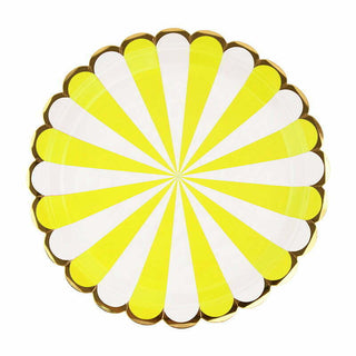 Striped Paper Plates - Yellow