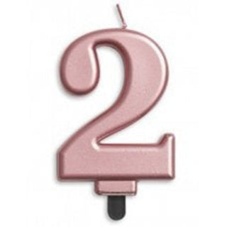 Rose Gold Number Candle - BAM Party and Events