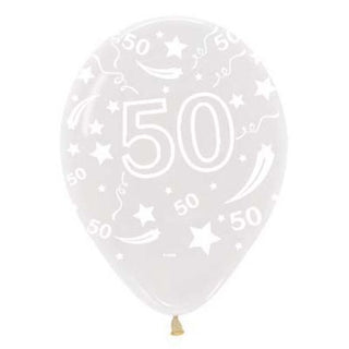 30cm Latex Balloon - Crystal Clear Printed 50