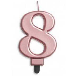 Rose Gold Number Candle - BAM Party and Events