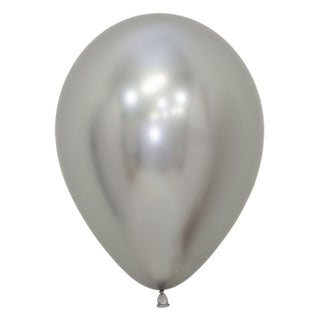 30cm Latex Balloon - Reflex Silver - BAM Party and Events