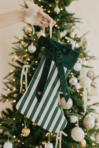 Heirloom Christmas Stocking | Evergreen Stripe