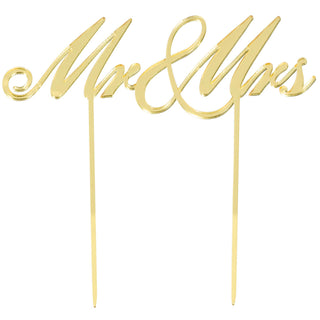 Mr & Mrs Gold Cake Topper