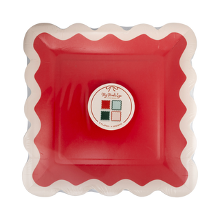 Red & Green Ric Rac Dinner Plates