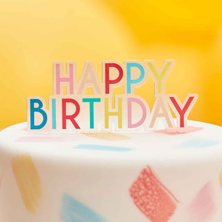 Mix It Up Happy Birthday Cake Topper