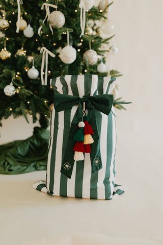 Heirloom Santa Sack - Evergreen Stripe
