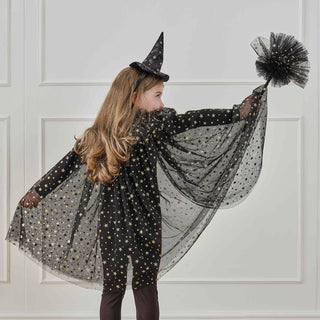 Black & Gold Star Witches Cape