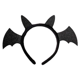 Black Sparkle Bat Headband