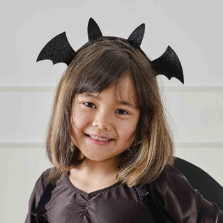 Black Sparkle Bat Headband