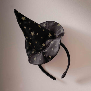 Black & Gold Star Witches Hat Headband