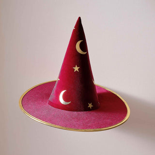 Burgundy Velvet Magician Hat