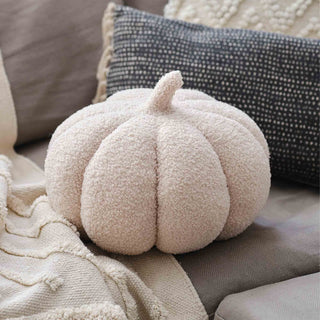Cream Boucle Pumpkin Cushion - Large