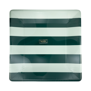 Green and Mint Striped 28cm Plate