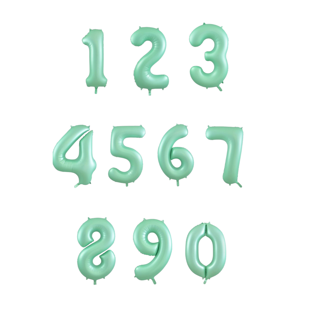 Giant Pastel Mint Number Balloon - INFLATED – BAM Party and Events