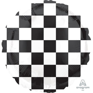 Black and White Checkered Foil Balloon