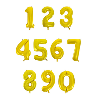 Giant Gold Number Foil Balloon - INFLATED