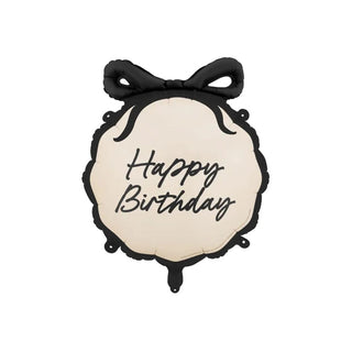 Happy Birthday Black Bow Foil Balloon