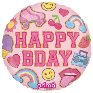 Happy Birthday Pink Patches Foil Balloon