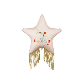 Happy Birthday Star Foil Balloon with Fringe