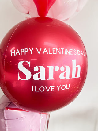 Valentine's Day Personalised Balloon Bunch - INFLATED