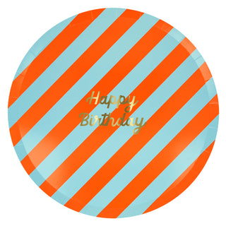 Stripe Happy Birthday Dinner Plates