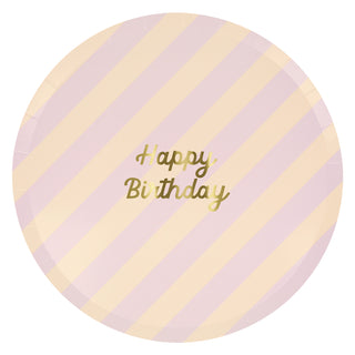 Stripe Happy Birthday Dinner Plates