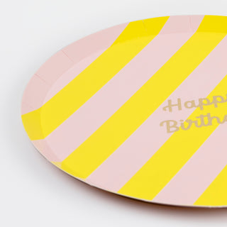 Stripe Happy Birthday Side Plates