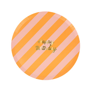 Stripe Happy Birthday Side Plates