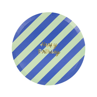 Stripe Happy Birthday Side Plates