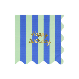 Stripe Happy Birthday Large Napkins