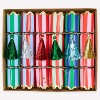 Striped Tinsel Tassel Crackers