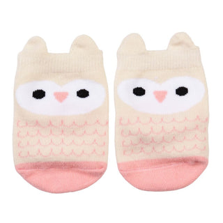 Pink Owl Pair of Baby Socks