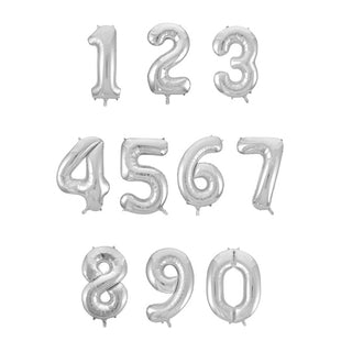 Giant Silver Number Foil Balloon - INFLATED