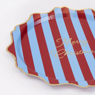 Striped Merry Christmas Dinner Plates