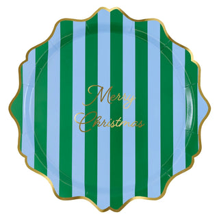 Striped Merry Christmas Dinner Plates