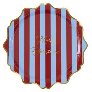 Striped Merry Christmas Dinner Plates