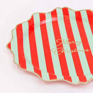 Striped Merry Christmas Side Plates